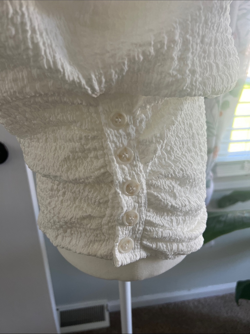 Daytrip White Textured Surplice Blouse - Picture 4 of 6